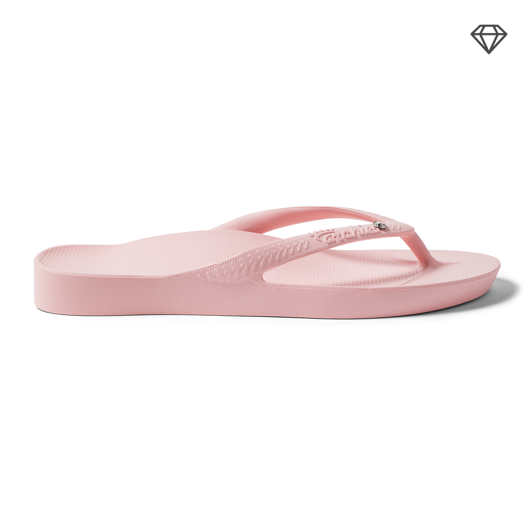 Crystal Flip-Flops with Arch Support - Pink
